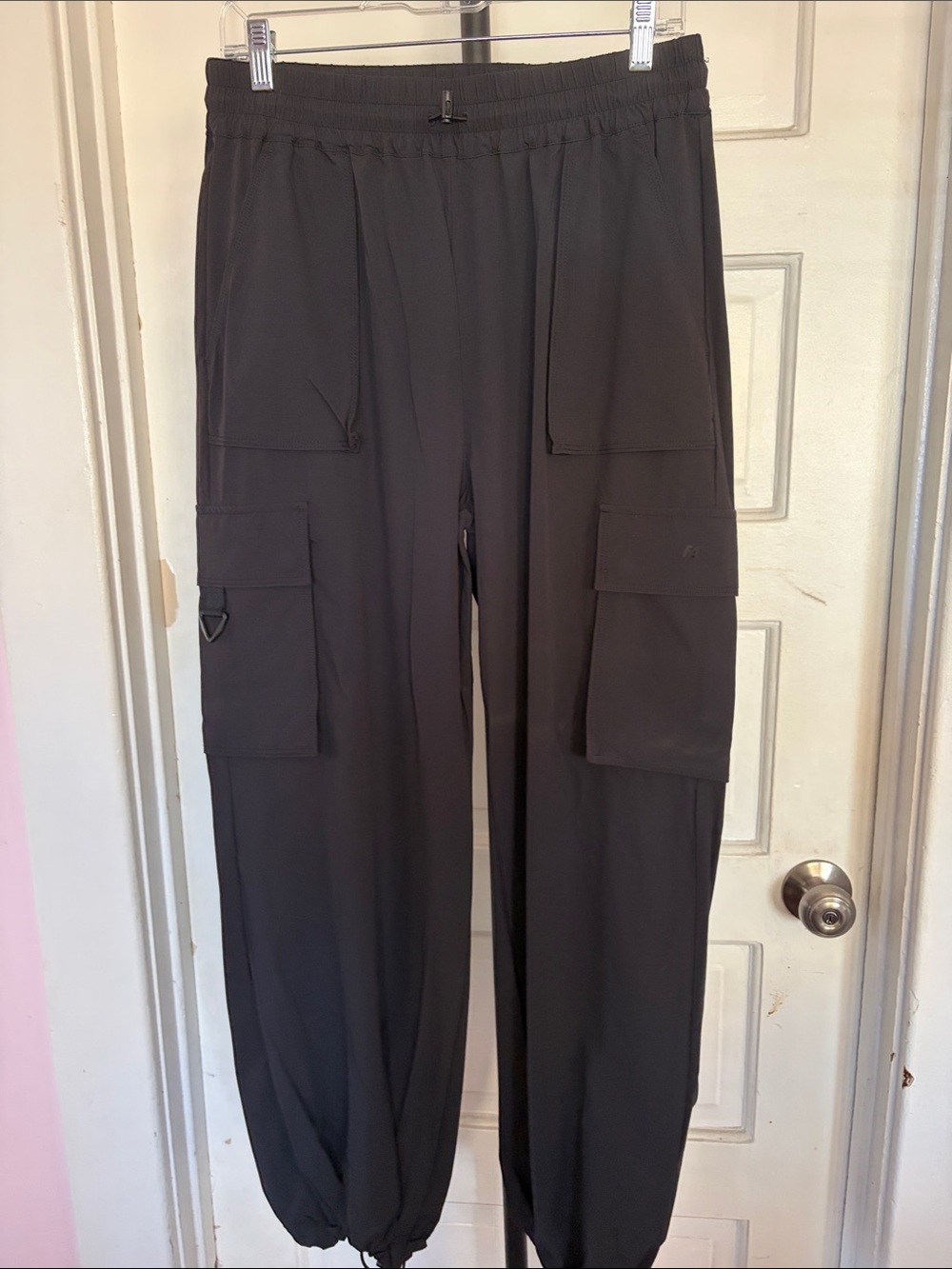 Fabletics Black Cargo Track Joggers - Picture 1 of 6